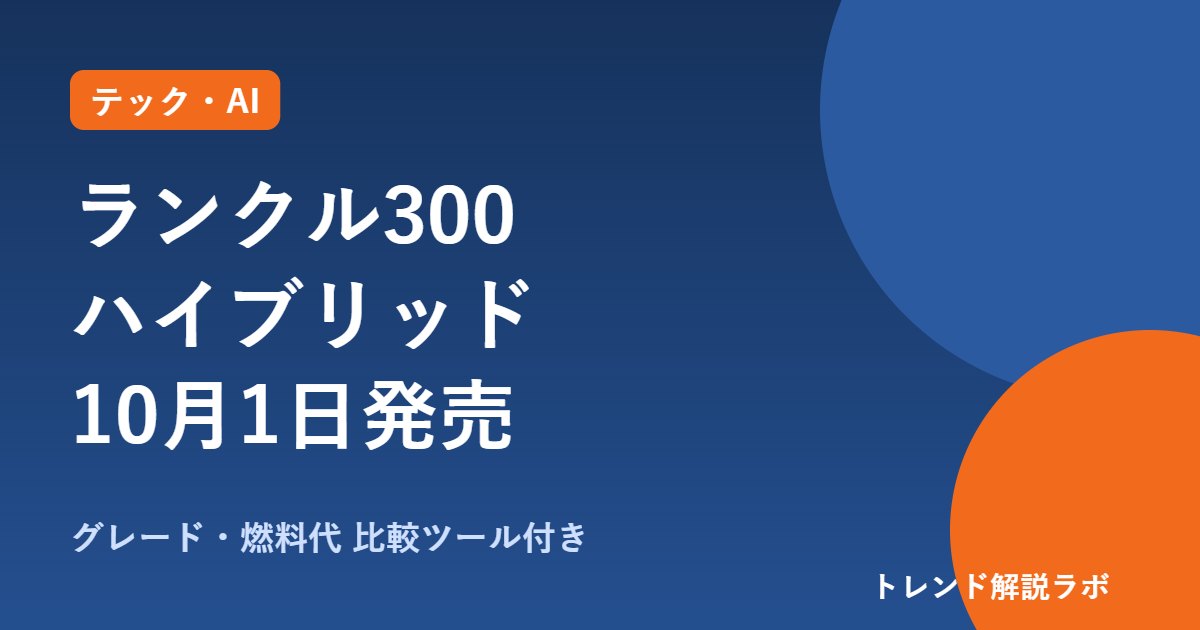 ランクル300ハイブリッドはいつ発売？10月1日・980万円〜、ディーゼルとの違い【比較ツール付き】