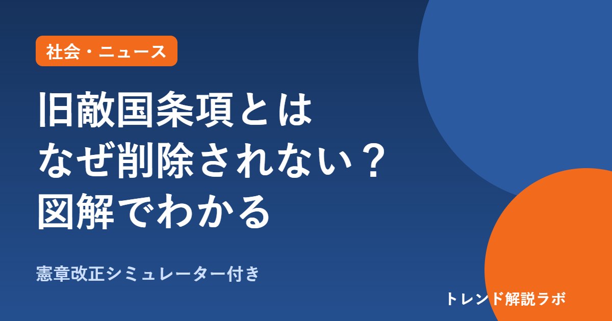 旧敵国条項とは？高市首相が国連で削除要求、中国は反発｜図解【改正シミュレーター付き】